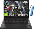 HP OMEN 16 Slim Gaming Laptop (AMD Ryzen 9 8940HX, 32GB DDR5, 2TB SSD, NVIDIA RTX 5060 8GB, 16-core (>Ultra 7-155H)), FHD+ 144Hz Display, 4-Zone RGB Backlit, IR Webcam, Wi-Fi, IST Dock, Win 11H