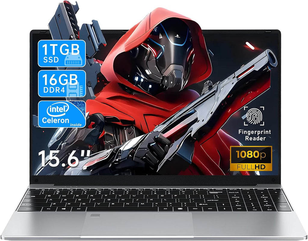 NAIKLULU Gaming Laptop,Window 11 Pro Laptop Computer, 15.6 Inch Lap Top，16GB RAM 512GB SSD,1920 * 1080 Display,WiFi 5,BT5.0,N5095 Processor(up to 2.9Ghz),Backlit Keyboard,Fingerprint Unlock