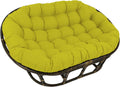 Blazing Needles Solid Outdoor Spun Polyester Double Papasan Cushion, 65' x 48', Lime