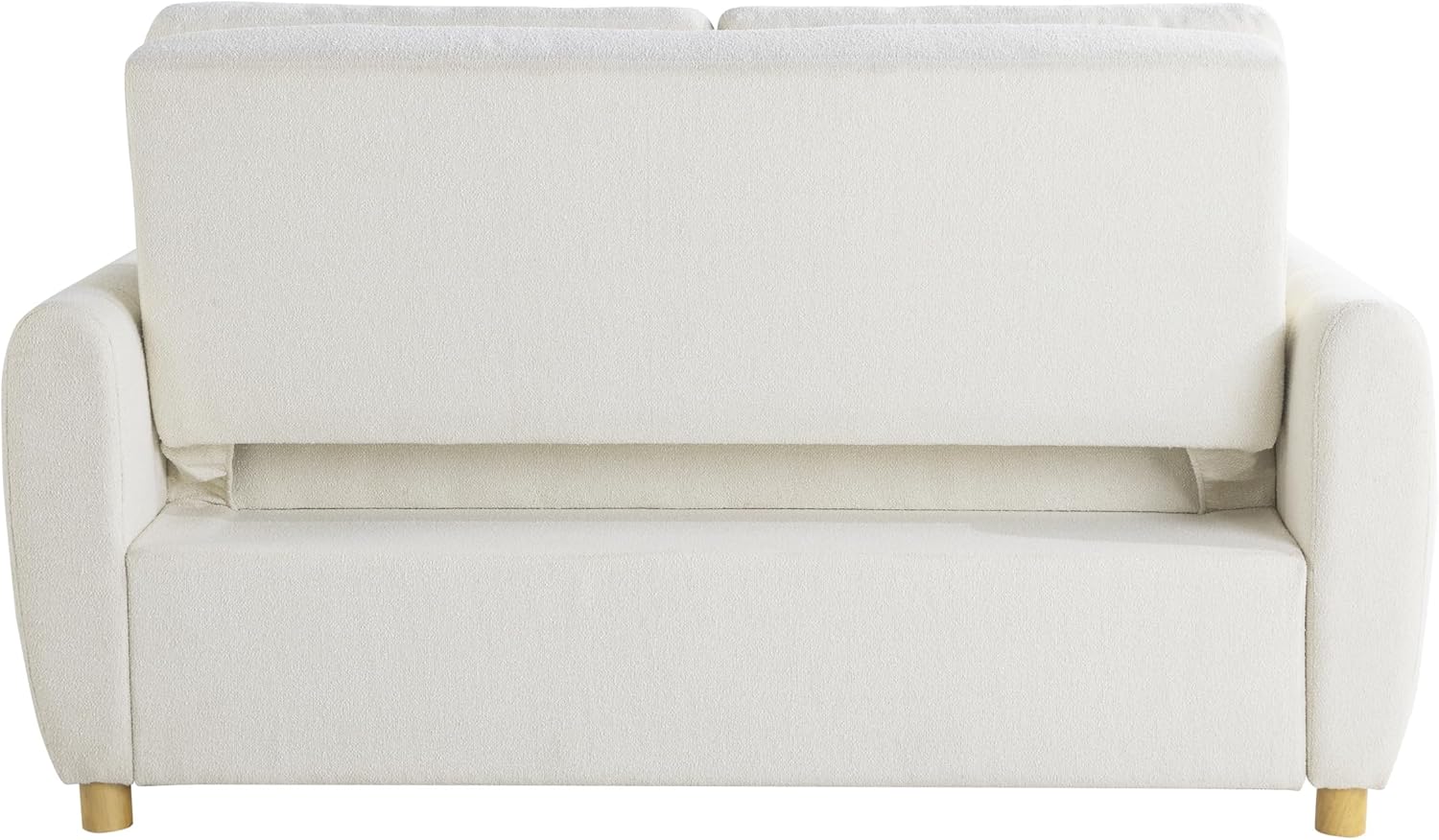 Serta Galway 66.5' Convertible Sleeper Loveseat, Full Size, Dreamcoil Comfort, FingerGuard Pinch Point Protection, Boucle Fabric, Ivory