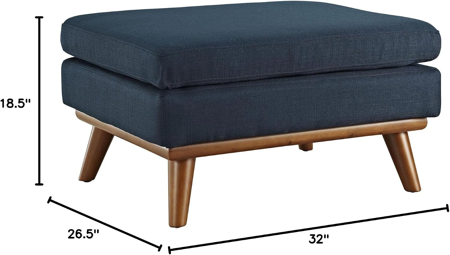 Modway Engage Mid-Century Modern Upholstered Fabric Ottoman in Azure