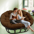 Wicker Papasan Chair Cushion, Shaggy Double Papasan Cushion, Modern Style Cozy Saucer Chair Mat, Soft Thicken Egg Chair Cushion for Round Chair Swing Chair Patio