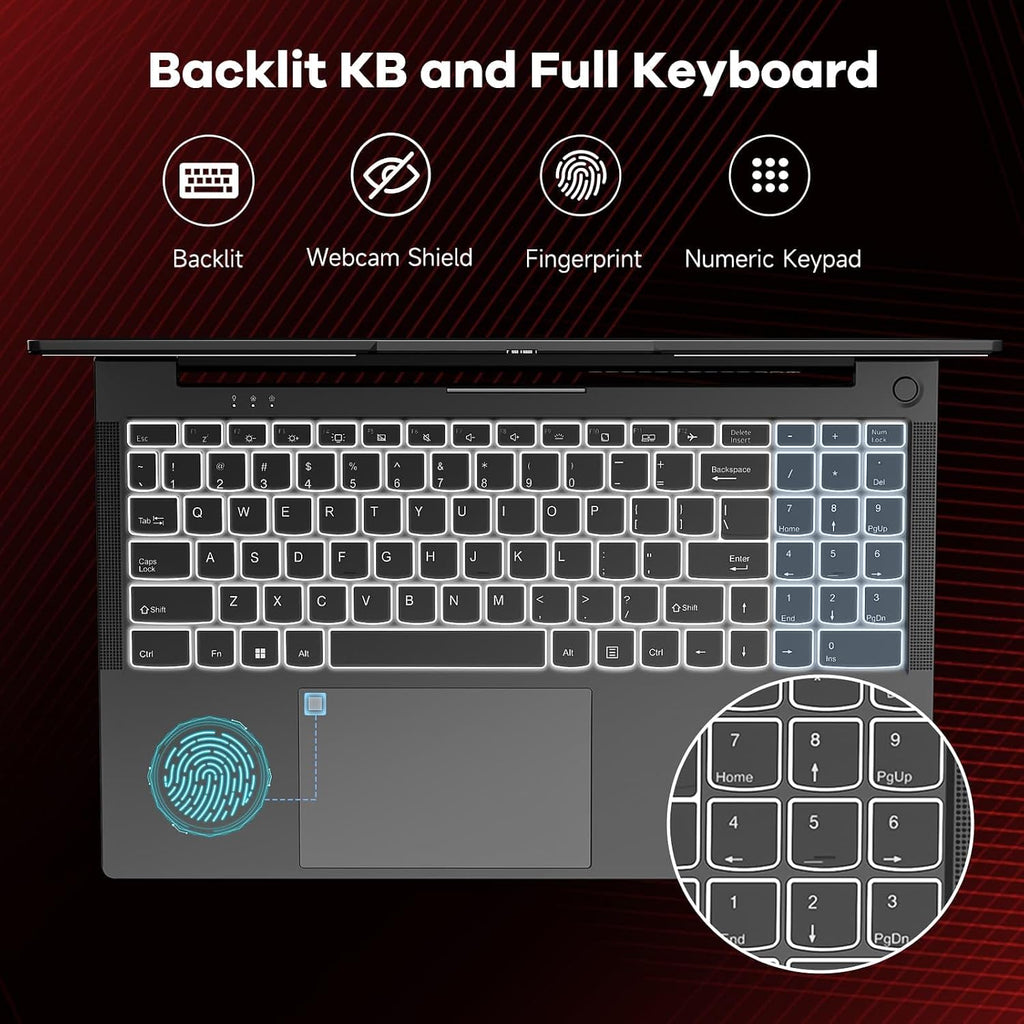 NIMO 15.6' IPS FHD-Gaming-Laptop,AMD Ryzen 5 6600H 16GB DDR5 RAM 512GB SSD (Beat i5-1335U, 6 Cores Up to 4.5GHz) AMD Radeon 660M GPU-Computer with 100W Type-C Backlit Keyboard Fingerprint
