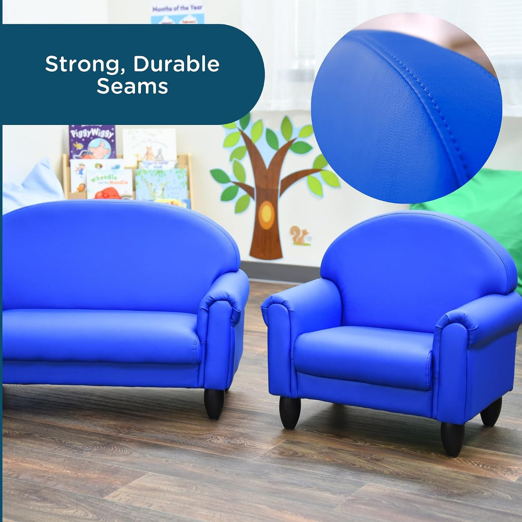 Children's Factory As We Grow Chair and Couch, Blue, CF805-309, Flexible Classroom Seating, Toddler Nursery Décor, Kids Playroom or Daycare Furniture