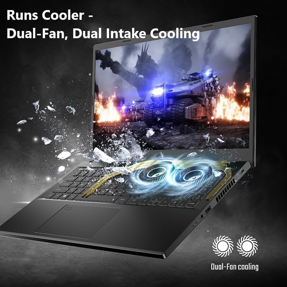 acer Nitro V Gaming Laptop, 15.6' FHD IPS 144 Hz Display, Intel 14-Core i9-13900H, 16GB DDR5, 1TB SSD, GeForce RTX 4060, Wi-Fi 6, Backlit Keyboard, Windows 11 Pro, Microsoft Office Lifetime License