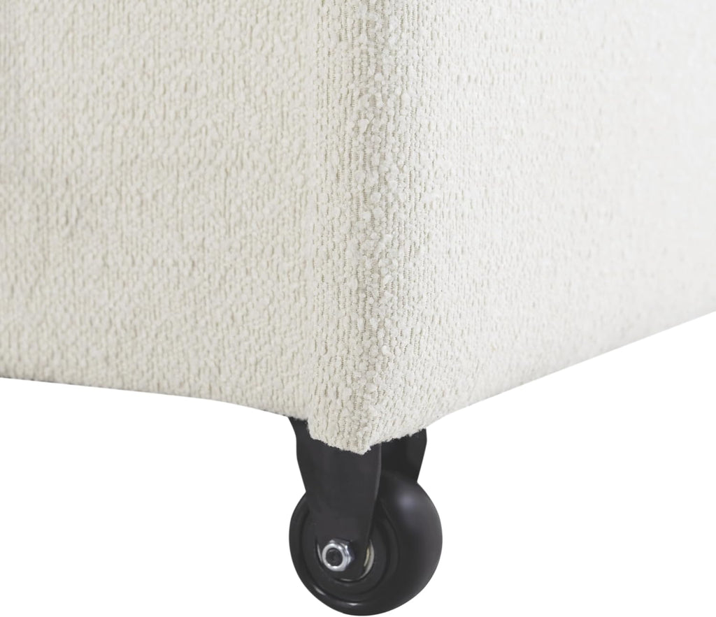Serta Galway 66.5' Convertible Sleeper Loveseat, Full Size, Dreamcoil Comfort, FingerGuard Pinch Point Protection, Boucle Fabric, Ivory