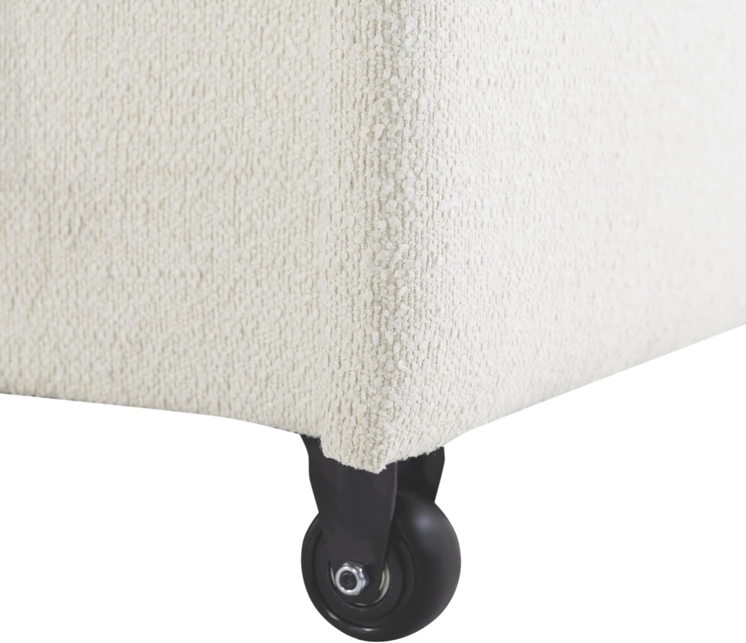 Serta Galway 66.5' Convertible Sleeper Loveseat, Full Size, Dreamcoil Comfort, FingerGuard Pinch Point Protection, Boucle Fabric, Ivory