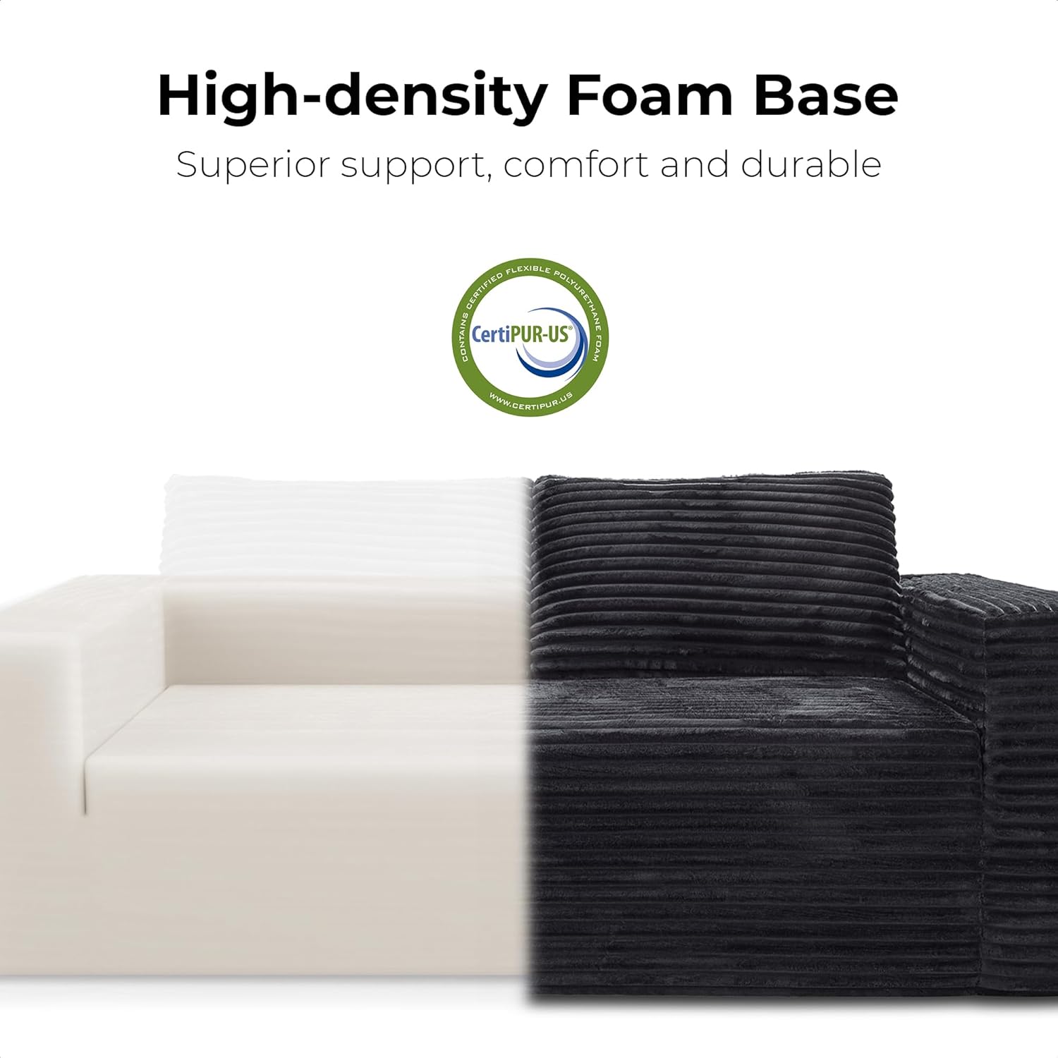 LIKIMIO 71' Cloud Loveseat Sofa in a Box, No Assembly Required Comfy Deep Seat, Modern Small Couch with Plush Fabric for Living Room, Bedroom, Apartment, Home Office, Black