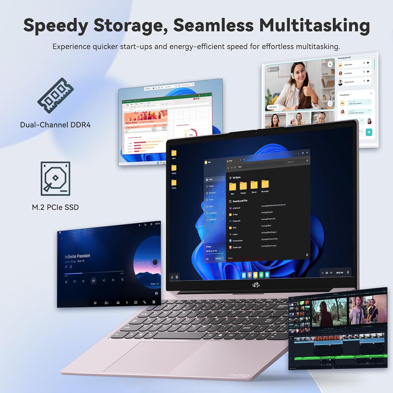 NIMO 15.6' FHD IPS Laptop, Core i3-1215U(Beats i5-1135G7, Matches i7-1165G7), 8GB RAM 256GB SSD, Backlit Keyboard, Fingerprint Reader, WiFi 6, Thin & Lightweight Laptop for Students, Home & Business