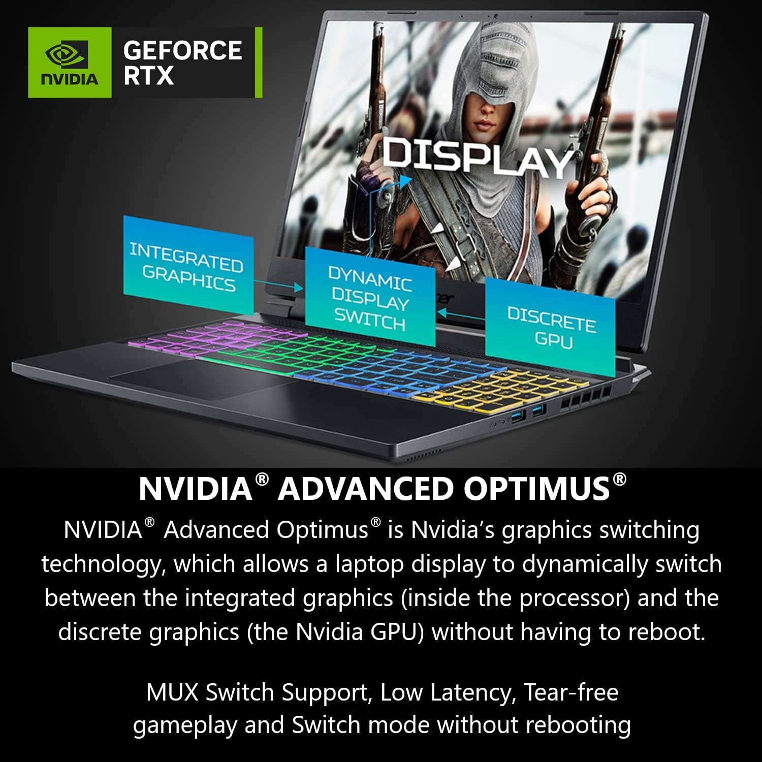 Acer Nitro 16 Gaming Laptop | AMD Ryzen 9 7940HS Octa-Core CPU | NVIDIA GeForce RTX 4070 Laptop GPU | 16' WQXGA 165Hz IPS Display | 16GB DDR5 | 1TB Gen 4 SSD | Wi-Fi 6E | RGB Backlit KB | AN16-41-R5KC