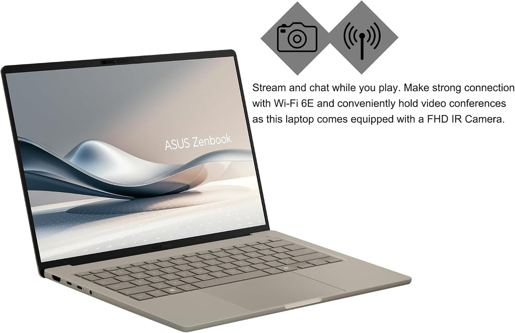 ASUS Zenbook A14 Laptop 14' WUXGA OLED (100% DCI-P3, 600nits HDR) Qualcomm 8-core Snapdragon X Plus (Up to 45 Tops) 16GB RAM 512GB SSD for Creator Business Professional Win11 ICP Hub