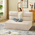 JUIKURY Folding Sofa Bed, Convertible Sleeper Chair with Pilow Foldable Matress, 2 in 1 Pull Out Loveseat Sofa Portable Fold Out Chair Bed Floor Couch Lounge for Living Room Bedroom (Beige, Twin)