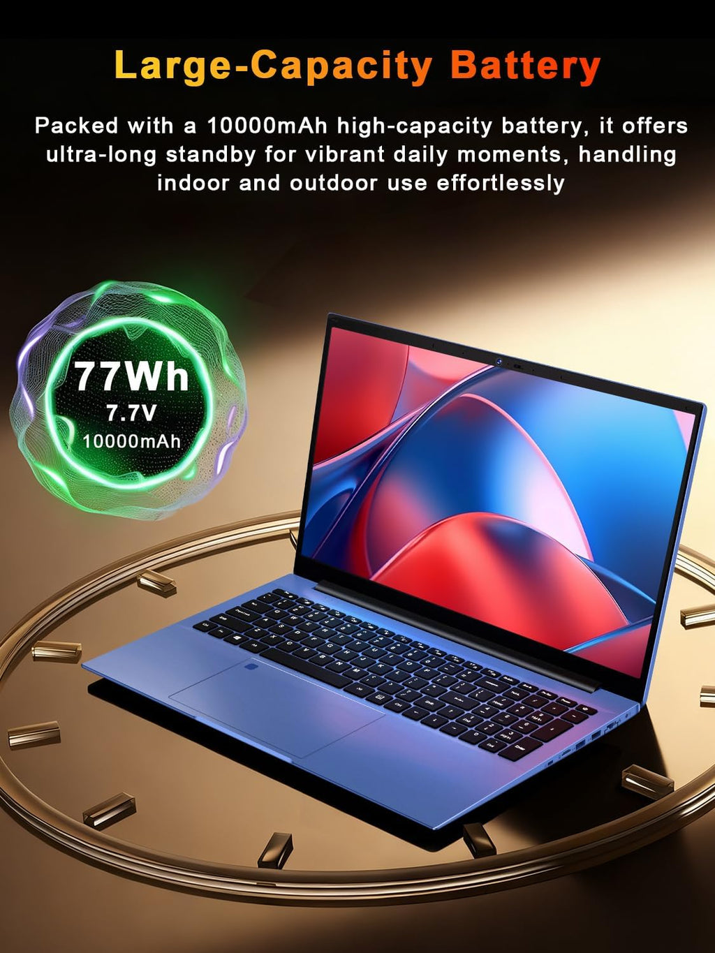 XNQ 17.3'' Gaming Laptop 2026, Win 11 Pro Lap Top, Core i5 Turbo 3.80GHz, 16GB RAM 1TB SSD, 1TB TF Expand, 10000mAh Battery, WiFi6 BT5, 1080 FHD, Colorful Backlit, Fingerprint, 2MP Privacy Cam