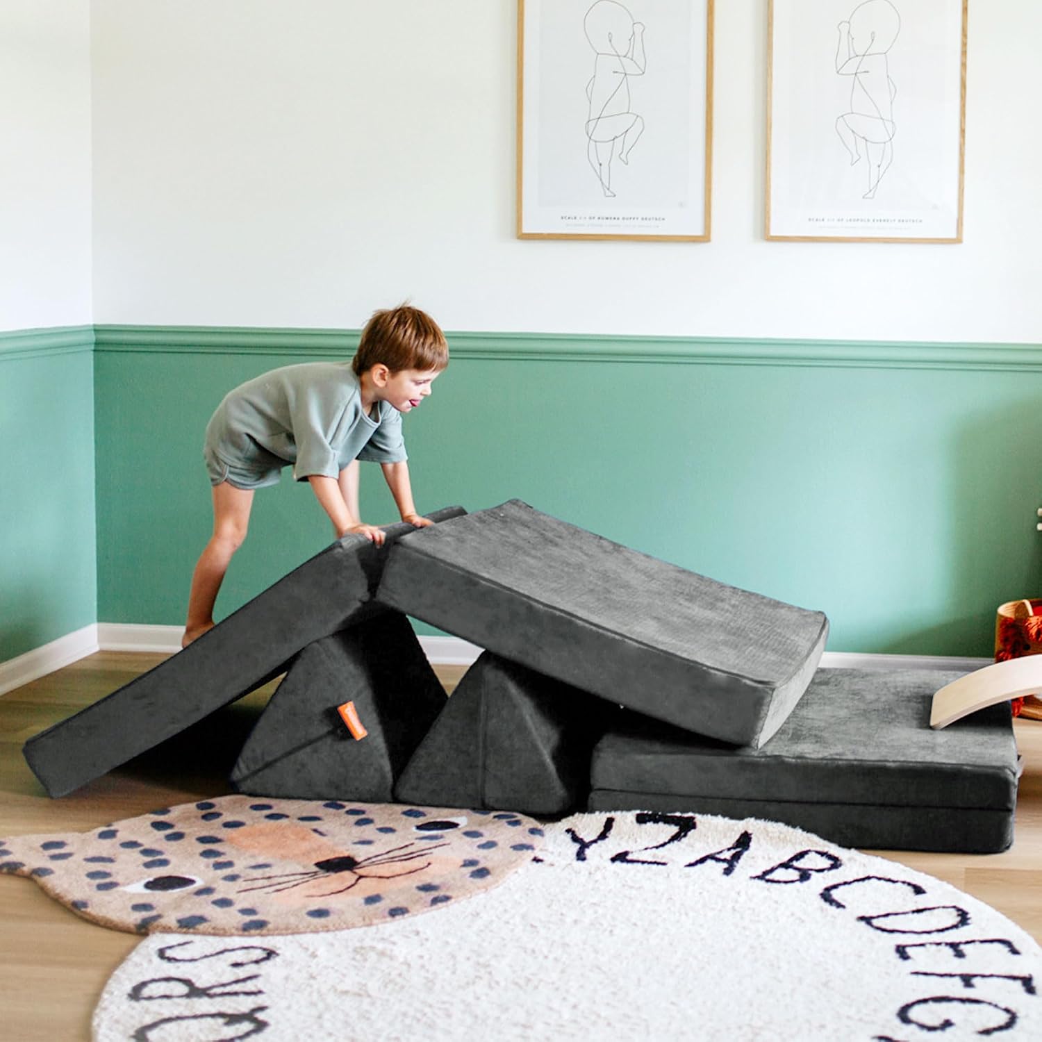 Nugget - The Original Play Couch for Kids - Modular Foam Children's Sofa for Playroom, Imagination, & Creative Open Ended Play - Washable & Convertible Playroom Furniture, Harbor