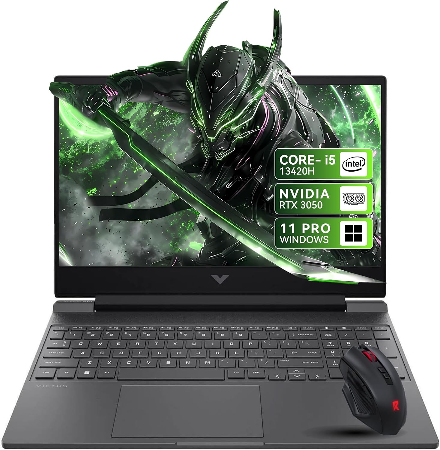 HP Victus 15 Gaming Laptop, NVIDIA GeForce RTX 3050, Intel Core i5-13420H (Upto 4.6GHz), 64GB DDR4 RAM, 4TB SSD, 15.6' FHD 144Hz, Backlit Keyboard, RJ-45, Wi-Fi 6, Bluetooth 5.3, Windows 11 Pro