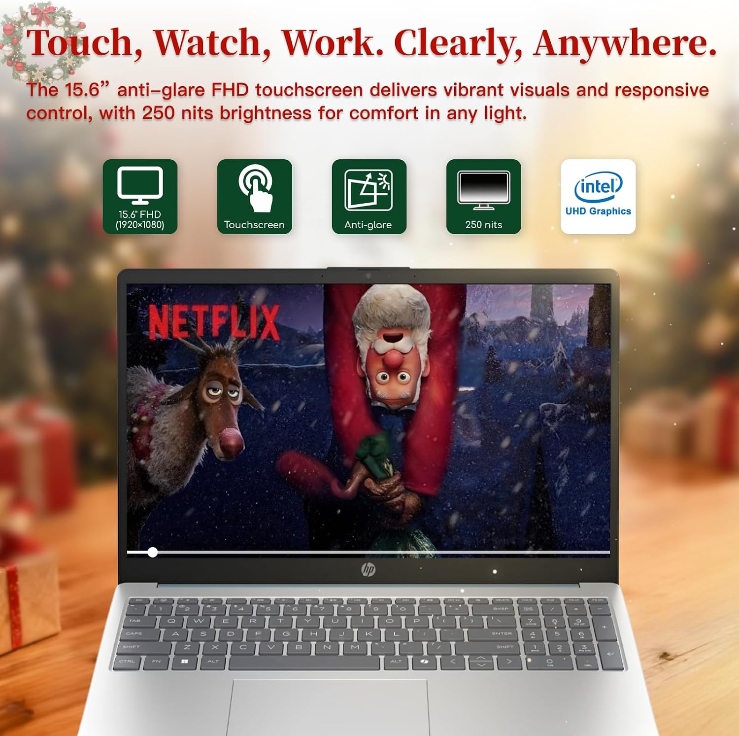 HP 2025 Business Touchscreen Laptop Computer, 15.6' FHD Touch Display, Intel Core i3‑N305 (8-Core), Wi‑Fi 6, Win 11 Pro, Copilot AI, Long Battery Life, w/Redragon Kit, Blue, 32GB RAM, 1TB SSD