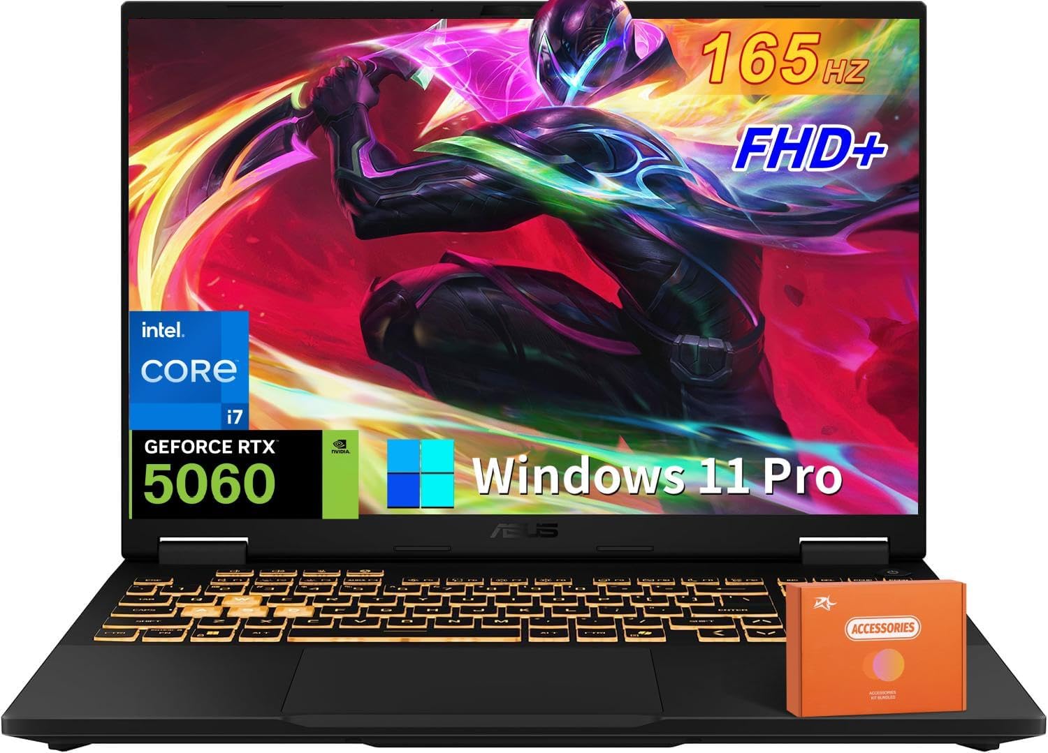 ASUS TUF Gaming F16 Gaming Laptop, NVIDIA RTX 5060 GDDR7, Intel 14th Core i7-14650HX, 16' FHD+ 165Hz Display, 32 GB DDR5, 1 TB SSD, Backlit Keyboard, Wi-Fi 6E, Windows 11 Pro, w/Accessories