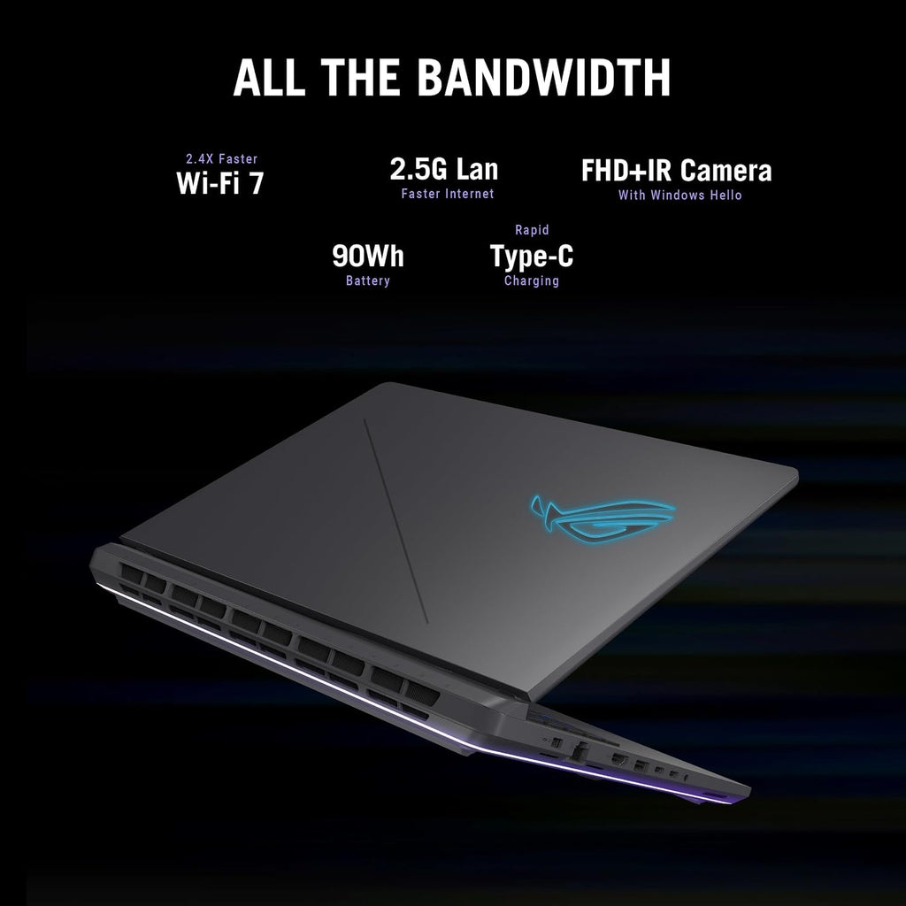 ASUS ROG Strix G16 Gaming Laptop 2025, NVIDIA GeForce RTX 5060, Intel i7 14650HX(16 Core, 24 Threads), 16 Inch FHD+ 165Hz Display, Wi-Fi 7, 64 GB DDR5 RAM, 1 TB SSD, Windows 11 Pro, Accessories
