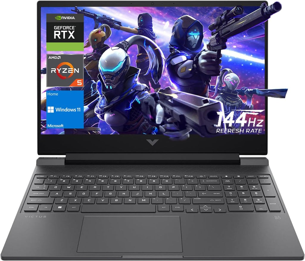 HP Victus 15 Gaming Laptop, 15.6' FHD 144Hz Screen, AMD Ryzen 5 7535HS, 64GB DDR5 RAM, 2TB PCIe M.2 SSD, NVIDIA GeForce RTX 2050, HDMI, Webcam, Backlit KB, Wi-Fi 6, Windows 11 Home