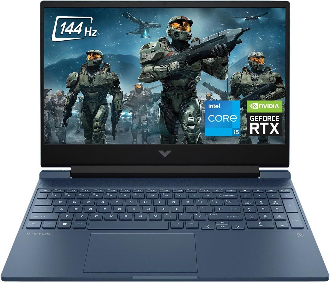 HP Victus 15.6' Full HD 144Hz Gaming Laptop, Intel Core i5-12450H, 32GB RAM, 1TB SSD, NVIDIA GeForce RTX 3050, Bluetooth, Wi-Fi, Backlit Keyboard, Win11, Performance Blue, W/GaLiMu