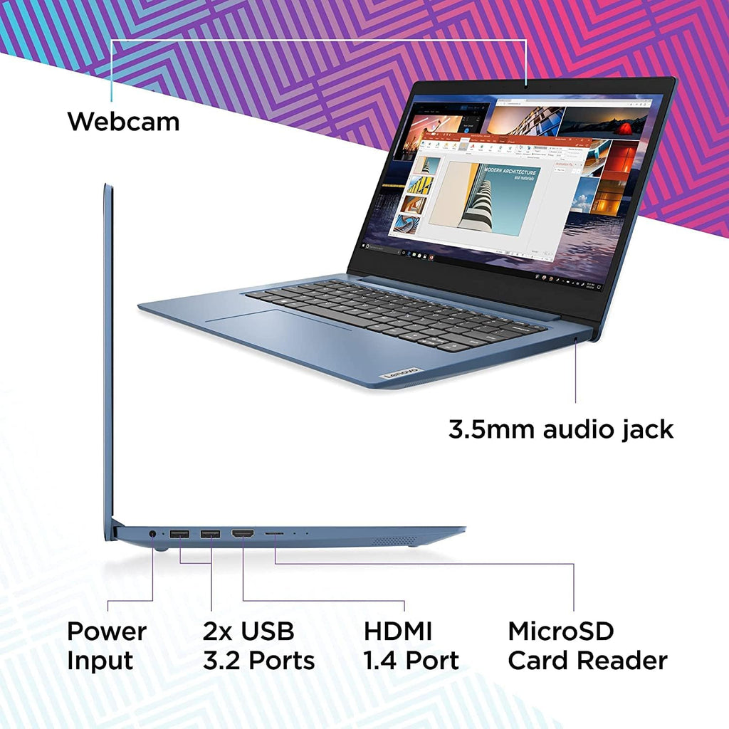 Lenovo IdeaPad 1 14.0' FHD IPS Laptop, Intel Celeron N4020 Processor, 4GB RAM 256GB SSD, Intel UHD Graphics 600, WiFi, Bluetooth 4, Webcam, HDMI, Windows 11 Pro, Blue