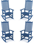 Outdoor Rocking Chairs Set of 4, Oversized All Weather High Back Porch Rocker, Patio Rockers for Outside