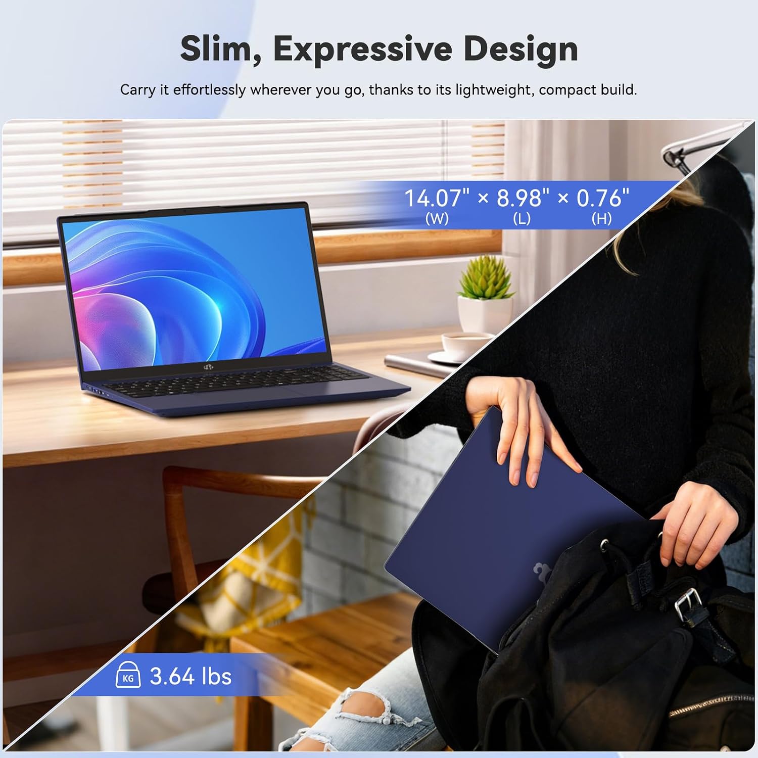 NIMO 15.6' FHD IPS Laptop, Core i3-1215U(Beats i5-1135G7, Matches i7-1165G7), 8GB RAM 256GB SSD, Backlit Keyboard, Fingerprint Reader, WiFi 6, Thin & Lightweight Laptop for Students, Home & Business