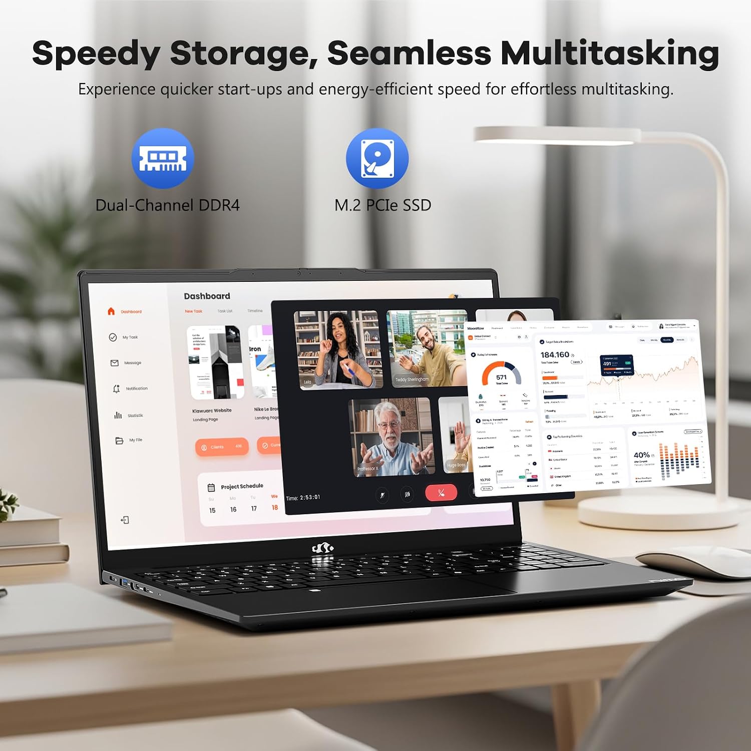 NIMO 15.6' FHD IPS Laptop, i5-12450H 8-Core (Beats i7-11800H), 16GB RAM 1TB SSD, Backlit Keyboard, Fingerprint, 100W Type-C Fast Charger, WiFi 6, Ideal for Students & Home Office Computer