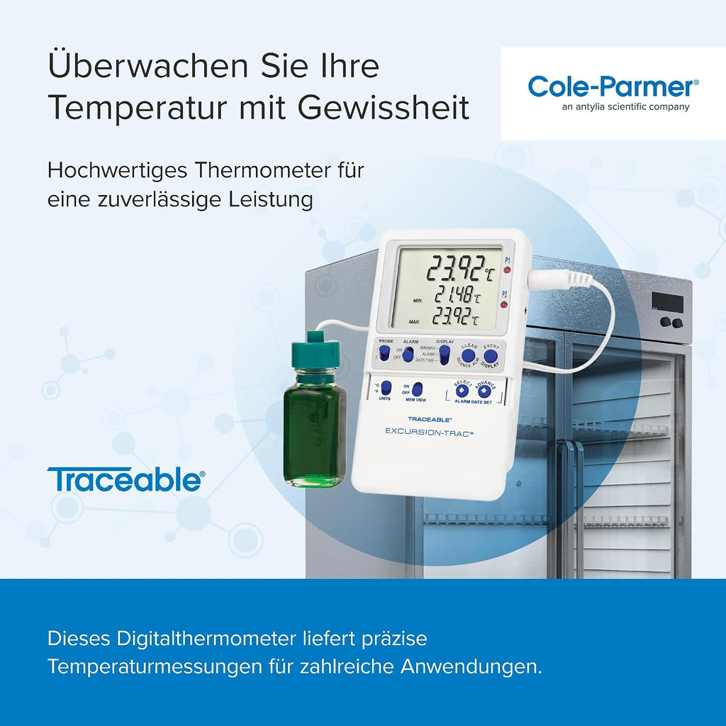 Traceable Data Logging Thermometer: 1 Glass Bottle Probe