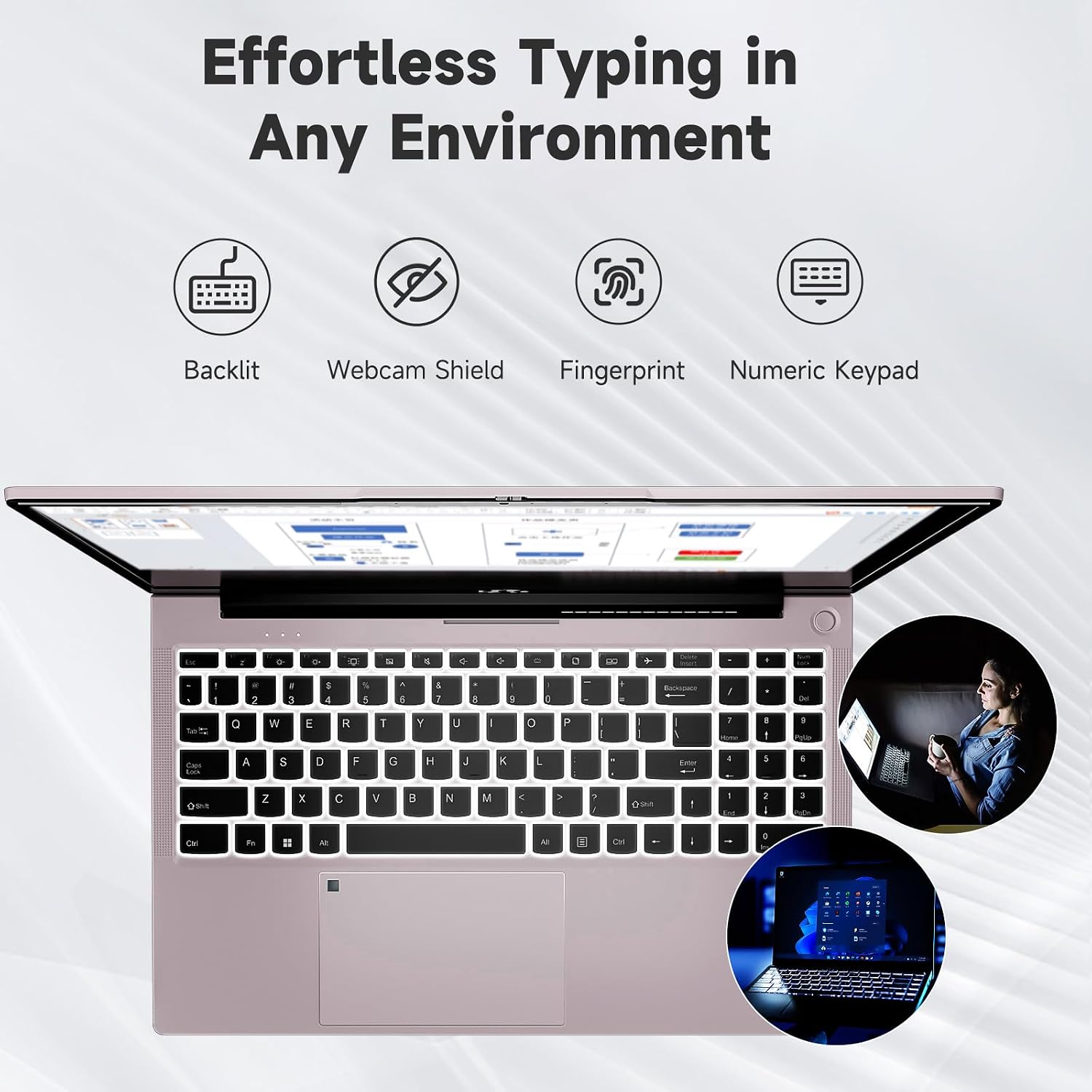 NIMO 15.6' FHD IPS Student-Laptop-Computer - Intel Core i3-1215U(Beat i5-1135G7, 6 Cores Up to 4.4GHz), 8GB RAM 256GB SSD, 65W Type-C, 2 Years Warranty, Fingerprint, Backlit Keyboard, Wi-Fi 6, BT5.2