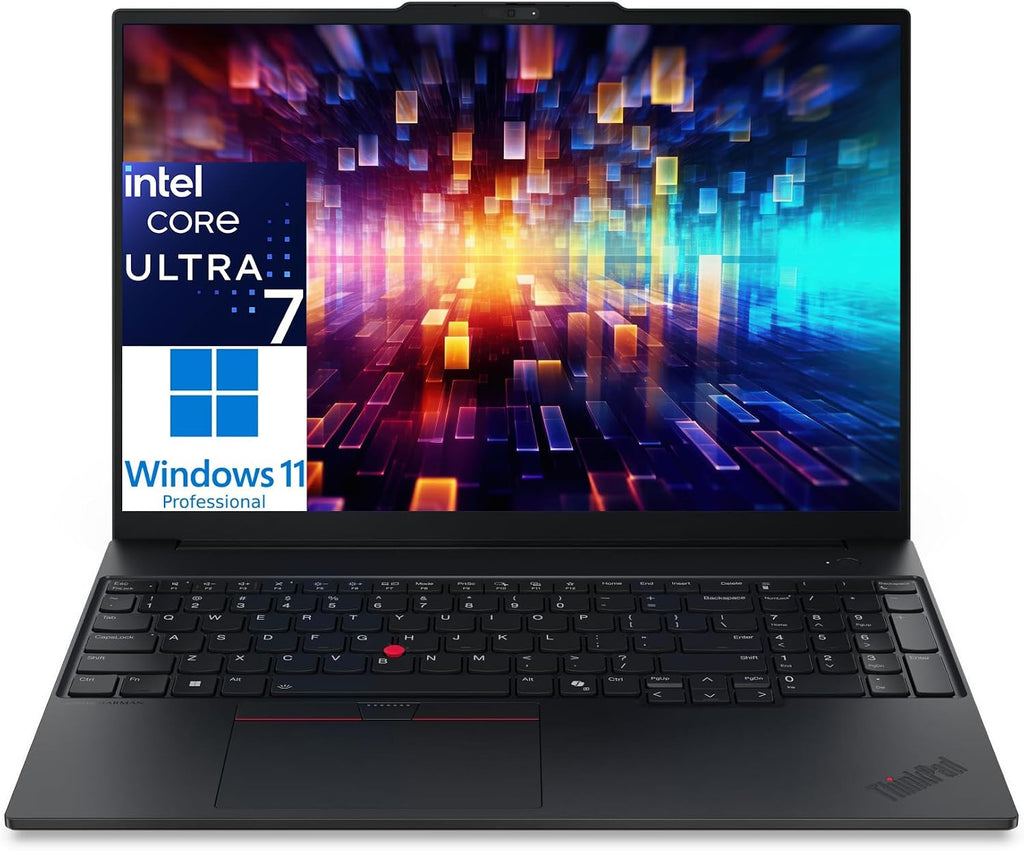 Lenovo ThinkPad E16 Laptop Computer with Intel Ultra 7 255H, for Home Office Business, Lifetime Office 365, (32GB DDR5, 1TB SSD), Backlit Keyboard, Fingerprint Reader, Windows 11 Pro, Midnight Black