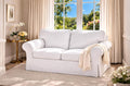 Cotton Ektorp Loveseat Cover Replacement is Made Compatible for IKEA Ektorp Loveseat Sofa Slipcover(White Loveseat)