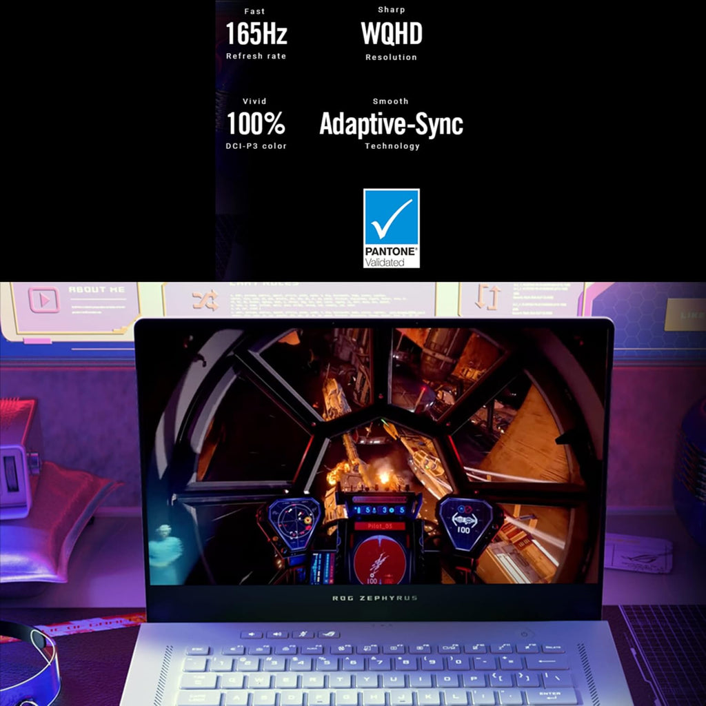ASUS ROG Zephyrus G15 15.6' 165Hz QHD (2560x1440) Slim Gaming Laptop, 8 Cores AMD Ryzen 9 5900HS, GeForce RTX 3060, 100% DCI-P3 Pantone, RGB Backlit KB, Wi-Fi 6 (40GB RAM | 2TB PCIe SSD)