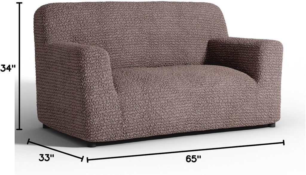 PAULATO BY GA.I.CO. Loveseat Slipcover - Oversized Chair Cover - Stretch Couch Cover - Cushion Love Seat Sofa Cover - 1-Piece Form Fit Washable Protector - Microfibra Collection - Marsala