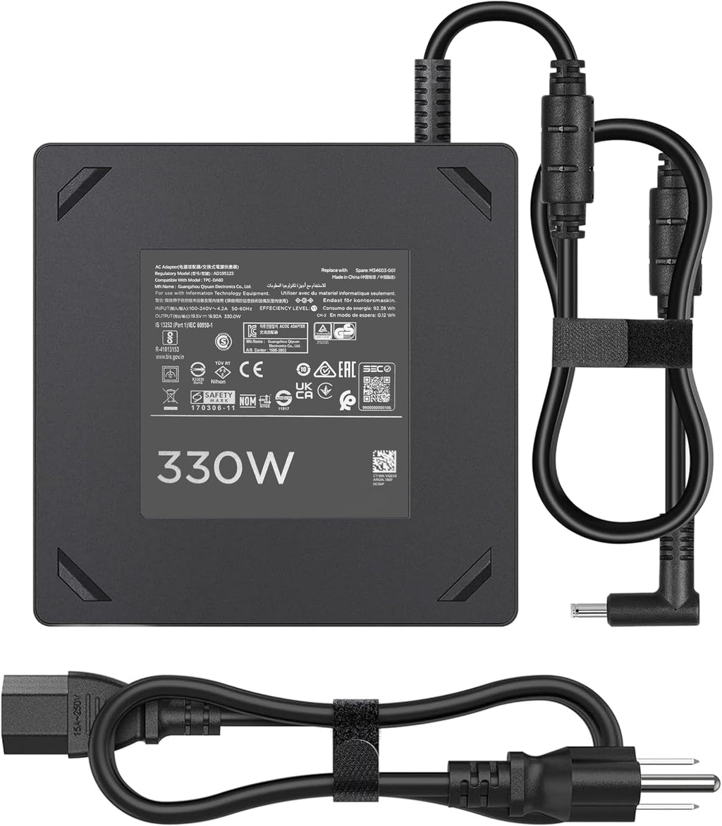 330W Laptop Charger Compatible with HP OMEN 17 Gaming Laptop OMEN 17 17-ck1000 17-ck2000 M34603-001 ADP-330BB TPN-DA60 M34531-003 19.5V/16.92A AC Adapter