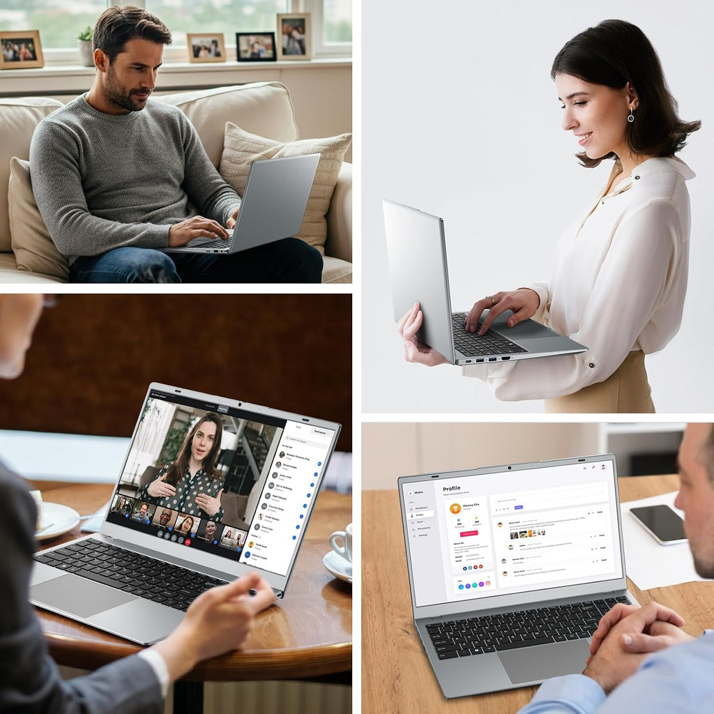 Laptop, 32GB RAM 512GB SSD Laptops Computer, 6500Y Processor (Beats N5095 up to 3.4GHz), 15.6' FHD IPS Display Win11 Laptop PC for Student and Business, WiFi 5, BT 5.0, Sliver