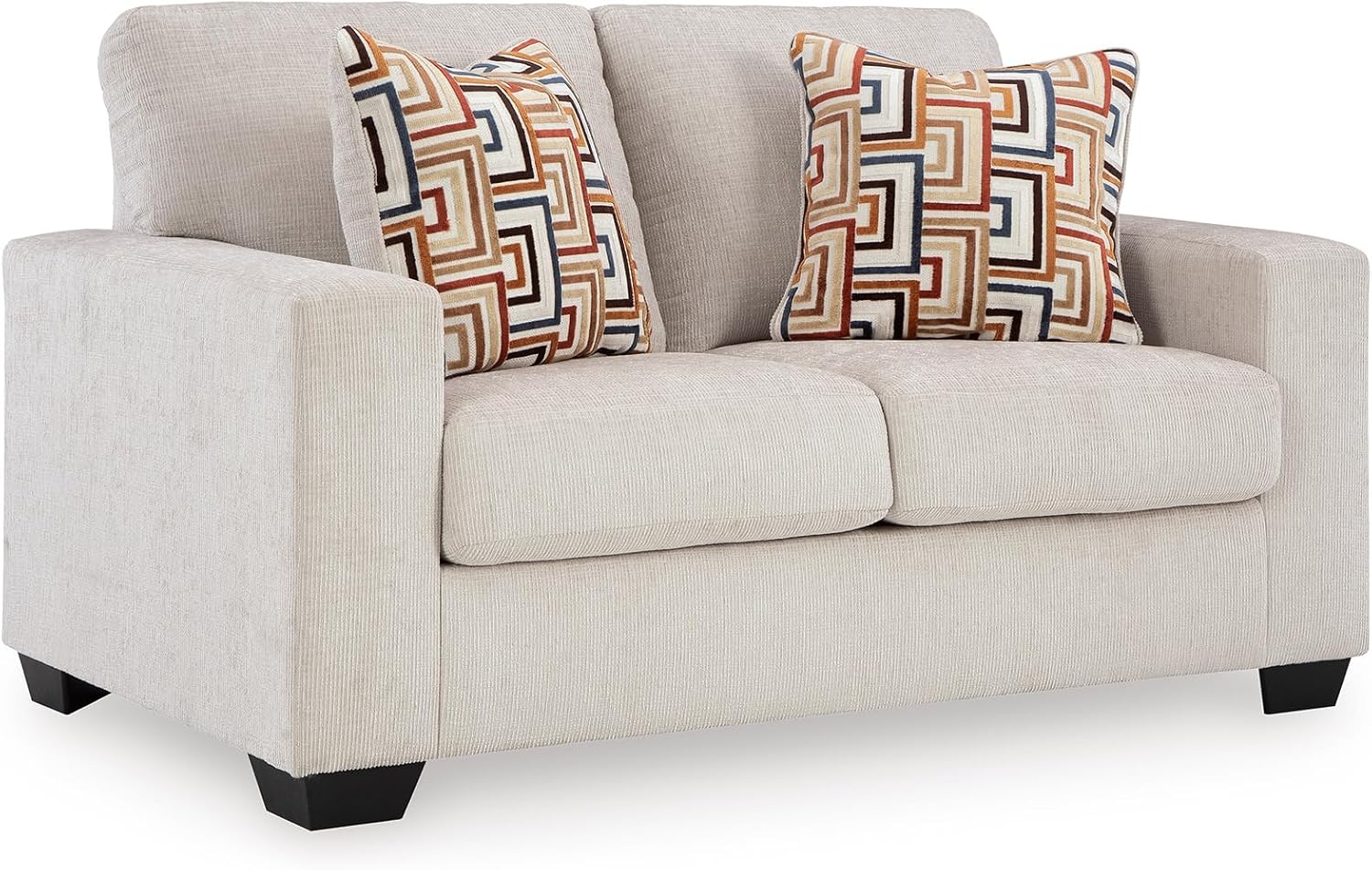 Signature Design by Ashley Aviemore Coastal Loveseat with 2 Accent Pillows, Beige