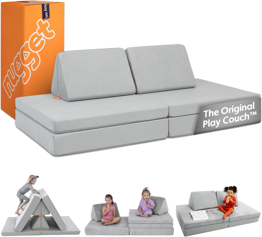 Nugget - The Original Play Couch for Kids - Modular Foam Children's Sofa for Playroom, Imagination, & Creative Open Ended Play - Washable & Convertible Playroom Furniture, Koala