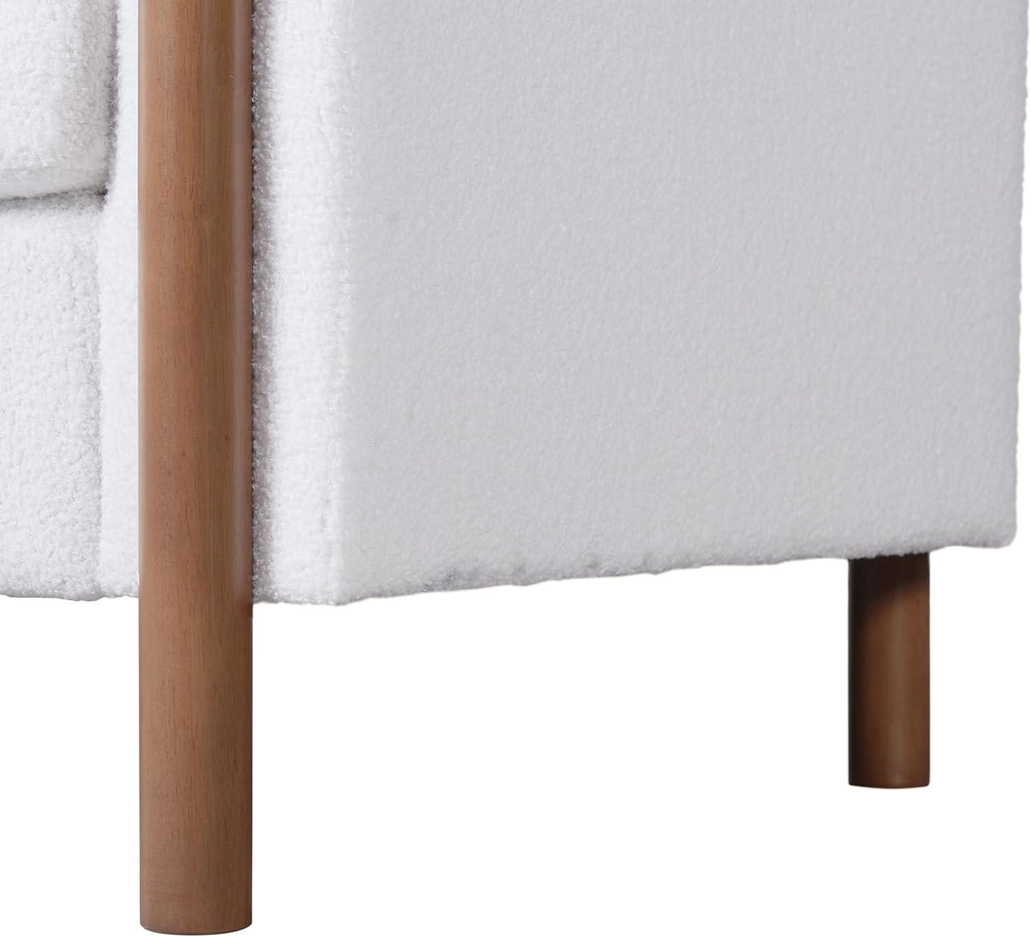 Christopher Knight Home Yadil Teddy Fleece Upholstered 3 Seater Sofa Couch, Wooden Home Sofa Living Room, Comfy Cloud Couch for Bedroom, Home Office, Cream White