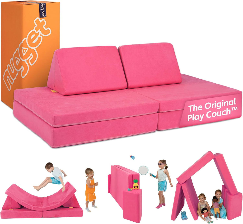 Nugget - The Original Play Couch for Kids - Modular Foam Children's Sofa for Playroom, Imagination, & Creative Open Ended Play - Washable & Convertible Playroom Furniture, Popstar
