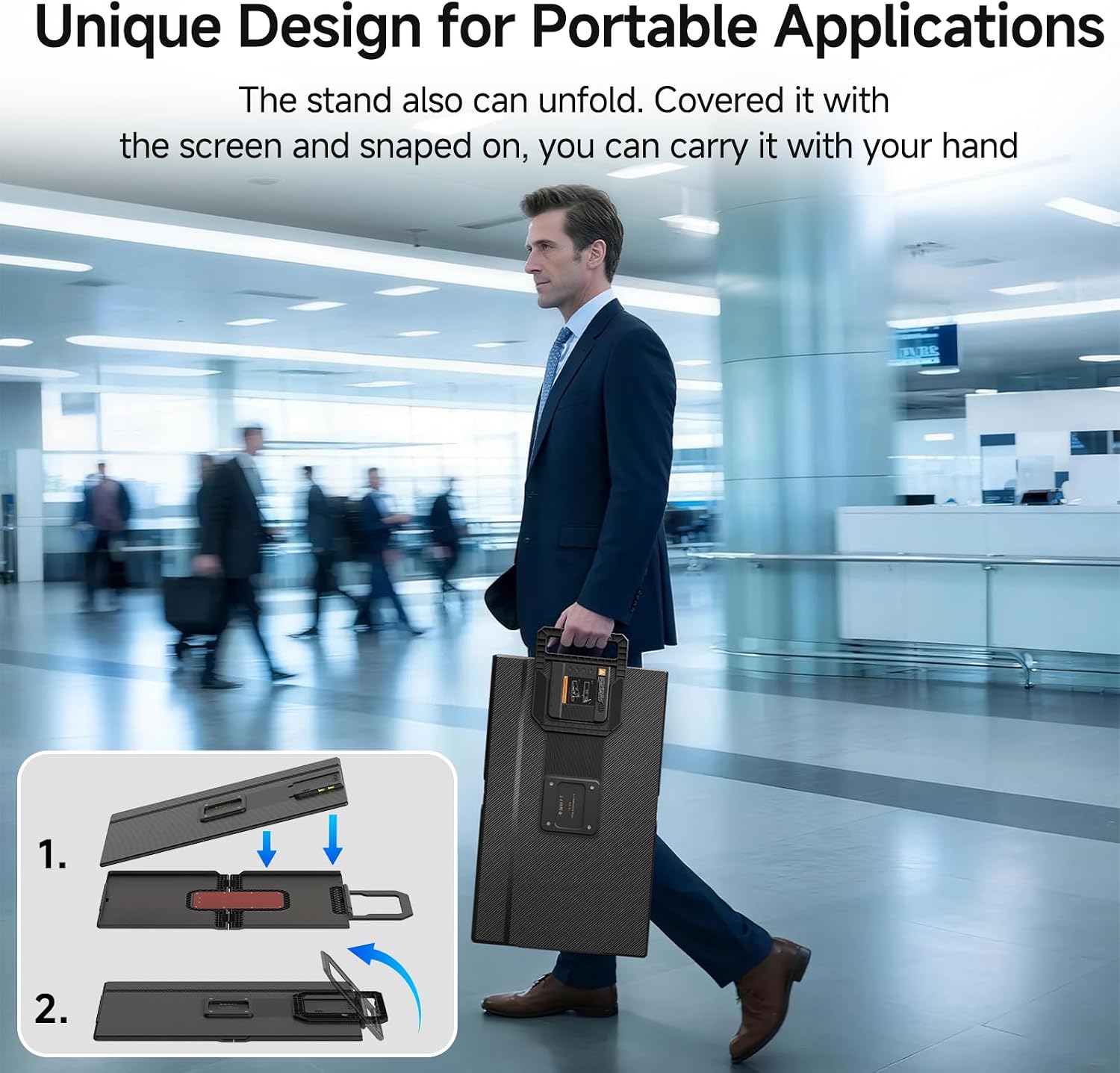 24' Large Portable Monitor, IPS USB-C HDMI Work Home Gaming Second Monitor 4.2' Height & 90° Rotation Adjustable Stand for Laptop, MacBook, Phones, PS4&5, Switch Xbox