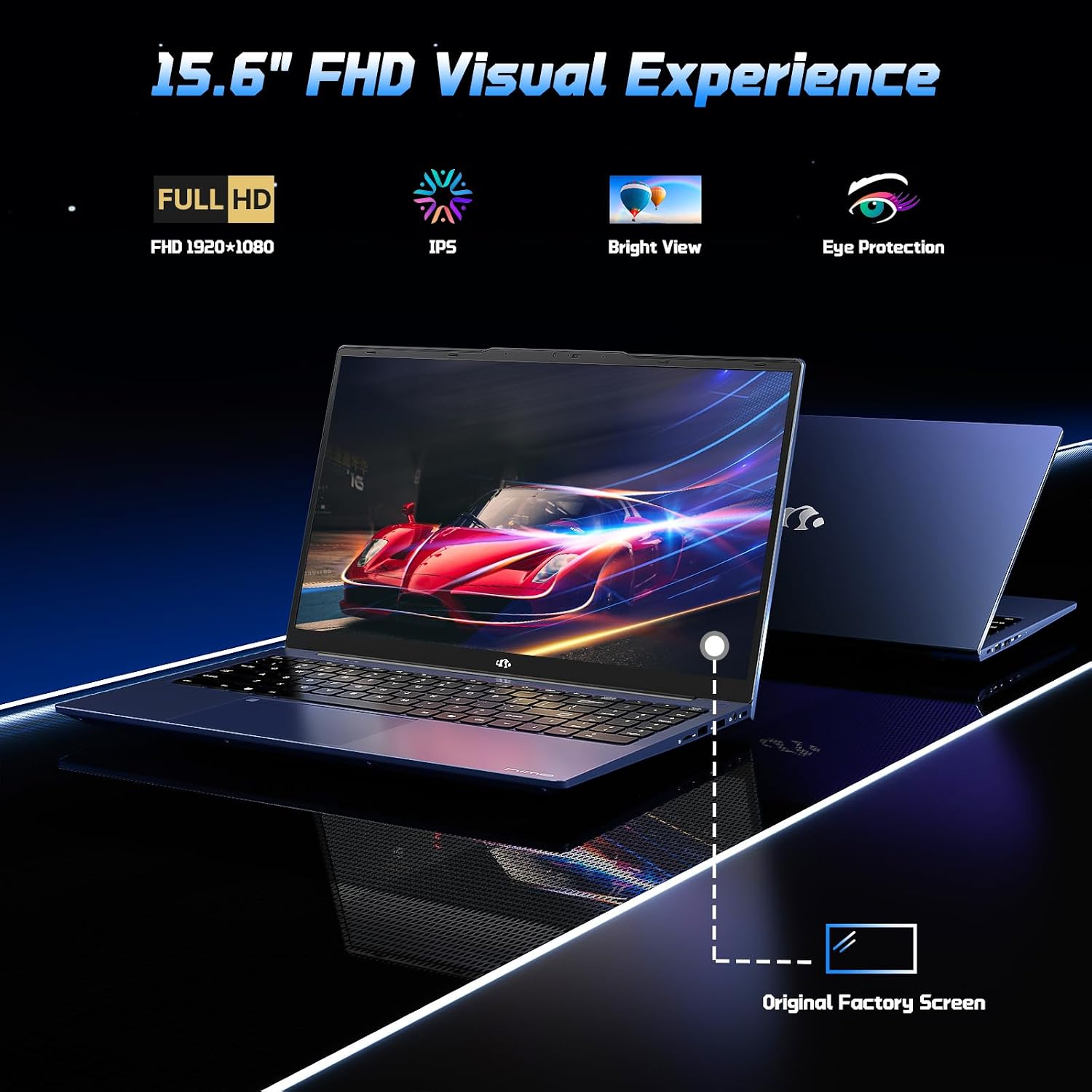 NIMO 15.6' IPS FHD-Student-Laptop, 16GB RAM 512GB SSD Intel N150(Beat to i3-10110U, 4 Cores Up to 3.6GHz) Computer with 2 Years Warranty, 65W Type-C, Fingerprint, Backlit Keyboard, Wi-Fi 6, BT5.2