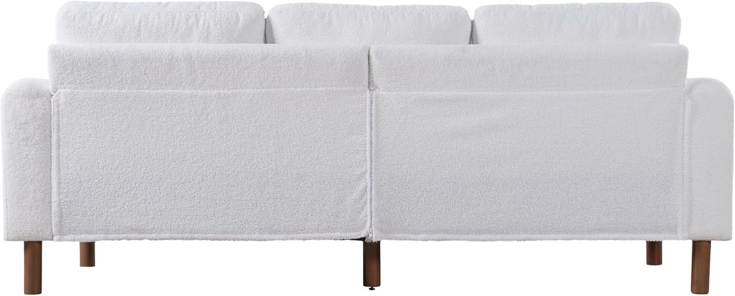 Christopher Knight Home Yadil Teddy Fleece Upholstered 3 Seater Sofa Couch, Wooden Home Sofa Living Room, Comfy Cloud Couch for Bedroom, Home Office, Cream White