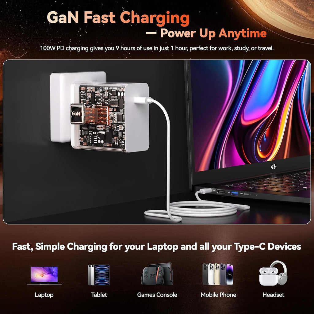 NIMO 17.3-Laptop, AMD Ryzen 7 7735HS (8C/16T) Radeon 680M, 64GB DDR5 RAM 2TB SSD, 100W PD Type-C Fast Charging, Wi-Fi 6E BT 5.2, Fingerprint Unlock, Backlit Keyboard for Business Student Light Gaming