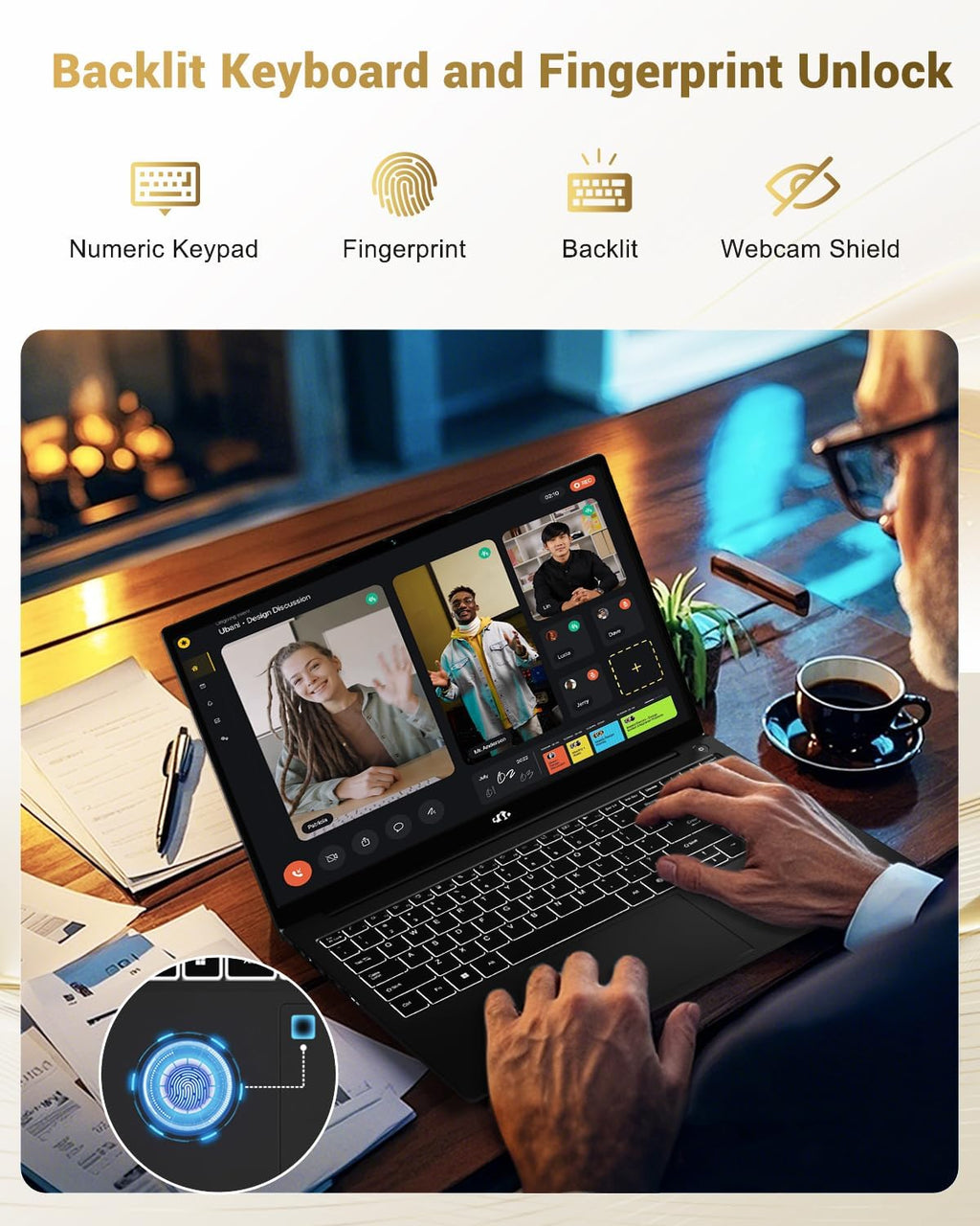 NIMO 15.6' IPS FHD-Gaming-Laptop, AMD Ryzen 7 8745HS 32GB DDR5 RAM 2TB SSD (Beat R9 6900HX, up to 4.9GHz) Radeon 780M GPU Business Computer with 100W Type-C Backlit Keyboard, Fingerprint USB-C 4.0