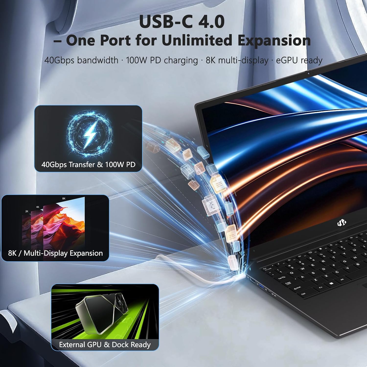 NIMO 17.3' Copilot+ Laptop, AMD Ryzen AI 9 HX 370(50 Tops NPU), Radeon 890M, 32GB RAM 2TB SSD, DDR5, 144Hz, PD 100W USB-C 4.0, AI Laptop with Wi-Fi 6E for Student Working Business