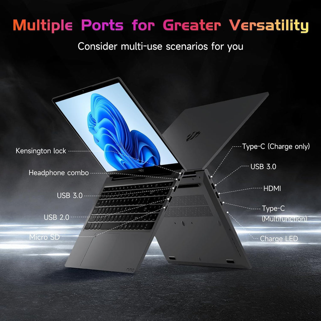 NIMO 15.6' FHD-Laptop, 16GB RAM 1TB SSD Intel Pentium Quad Core N100 (Beat to i3 1115G4 Up to 3.4GHz) Student Laptop, IPS Computer with Backlit Keyboard Fingerprint 2 Years Warranty WiFi 6 Space Gray