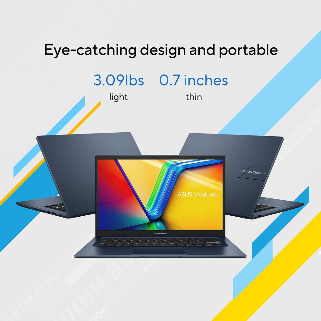 ASUS 2023 Vivobook 14 Laptop, 14' FHD (1920 x 1080) Display, Intel Core i5-1235U CPU, Intel Iris Xᵉ Graphics, 8GB RAM, 256GB SSD, Windows 11 Home, Quiet Blue, F1404ZA-AS51