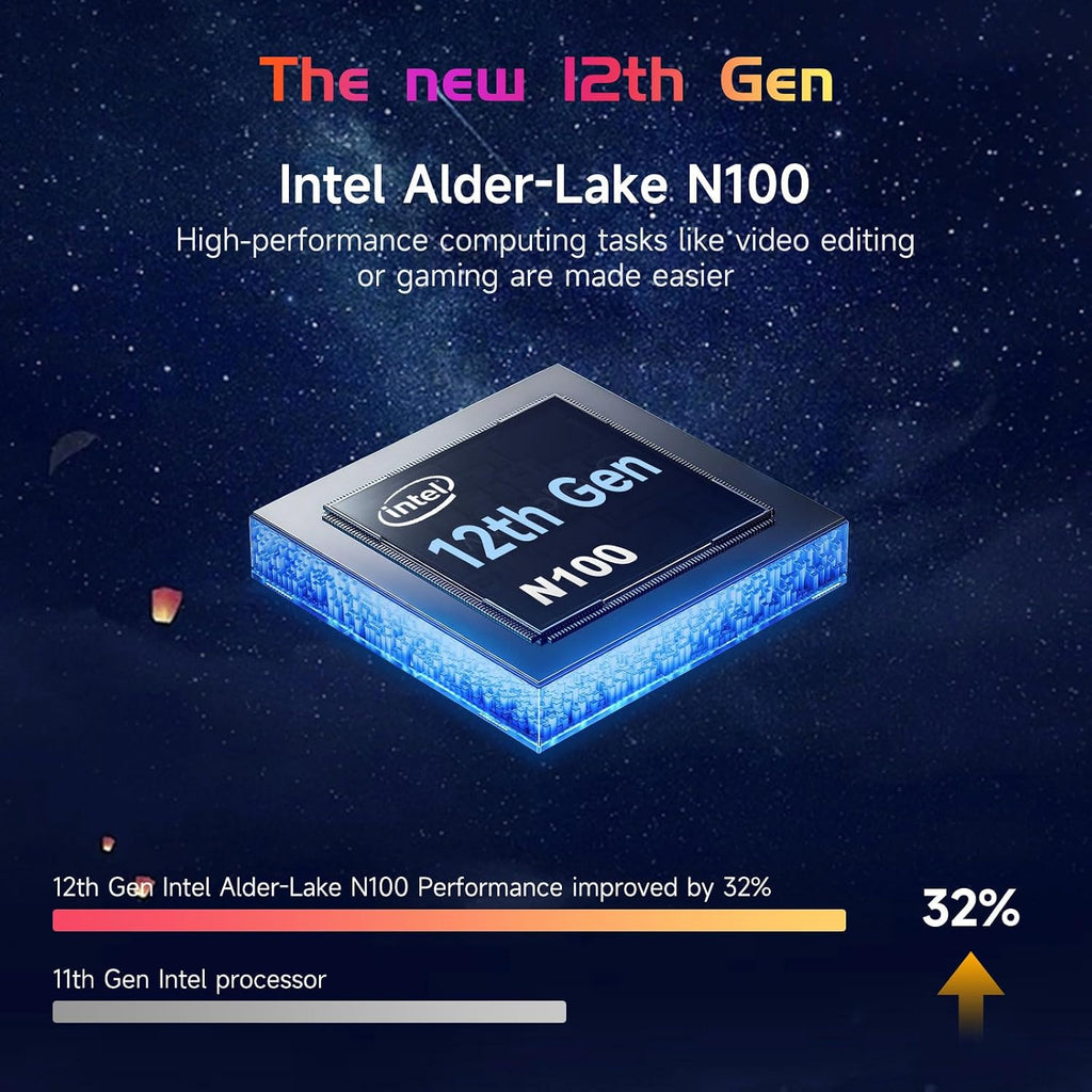 NIMO 15.6 FHD Student-Laptop, 16GB RAM 256GB SSD, Intel 12Gen N100 Processor, Backlit Keyboard Fingerprint WiFi 6 BT5.2, 2 Years Warranty Windows 11 Laptop