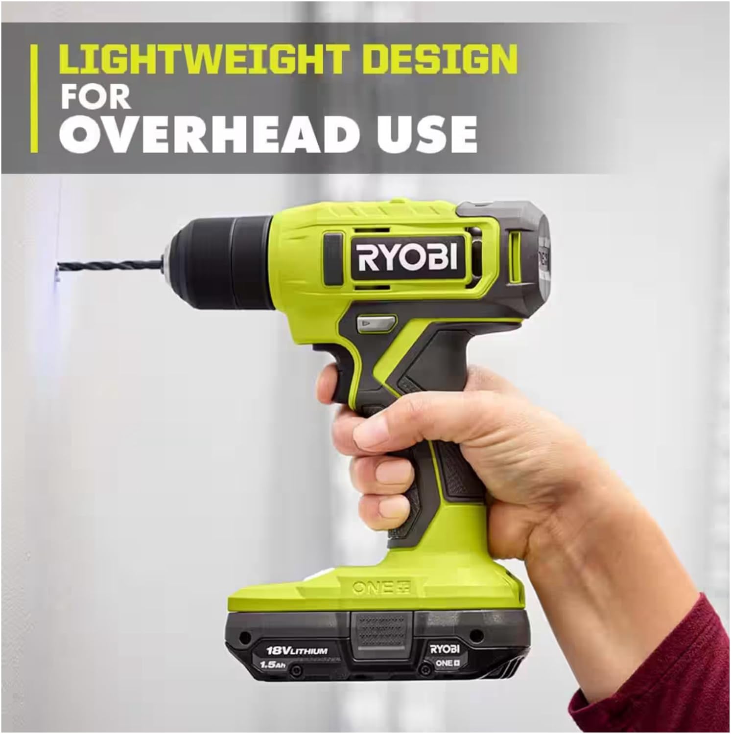 Buho Household Tool Kit Accessory Bundle - Ryobi 18V Cordless Drill Driver 1.5 Ah Battery Charger Hand Tools Drill Bits Tool Bag Holster Pouch Flashlight
